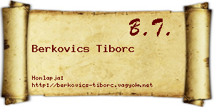 Berkovics Tiborc névjegykártya